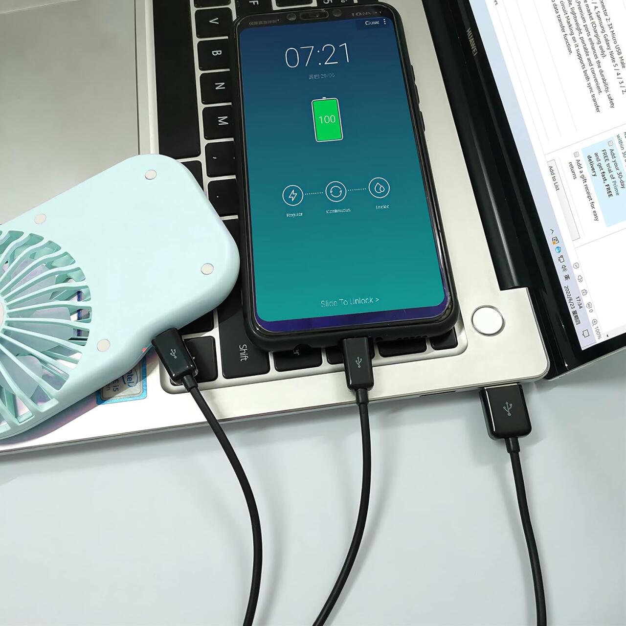 2-in-1 USB Cable 3A 1.2M 2