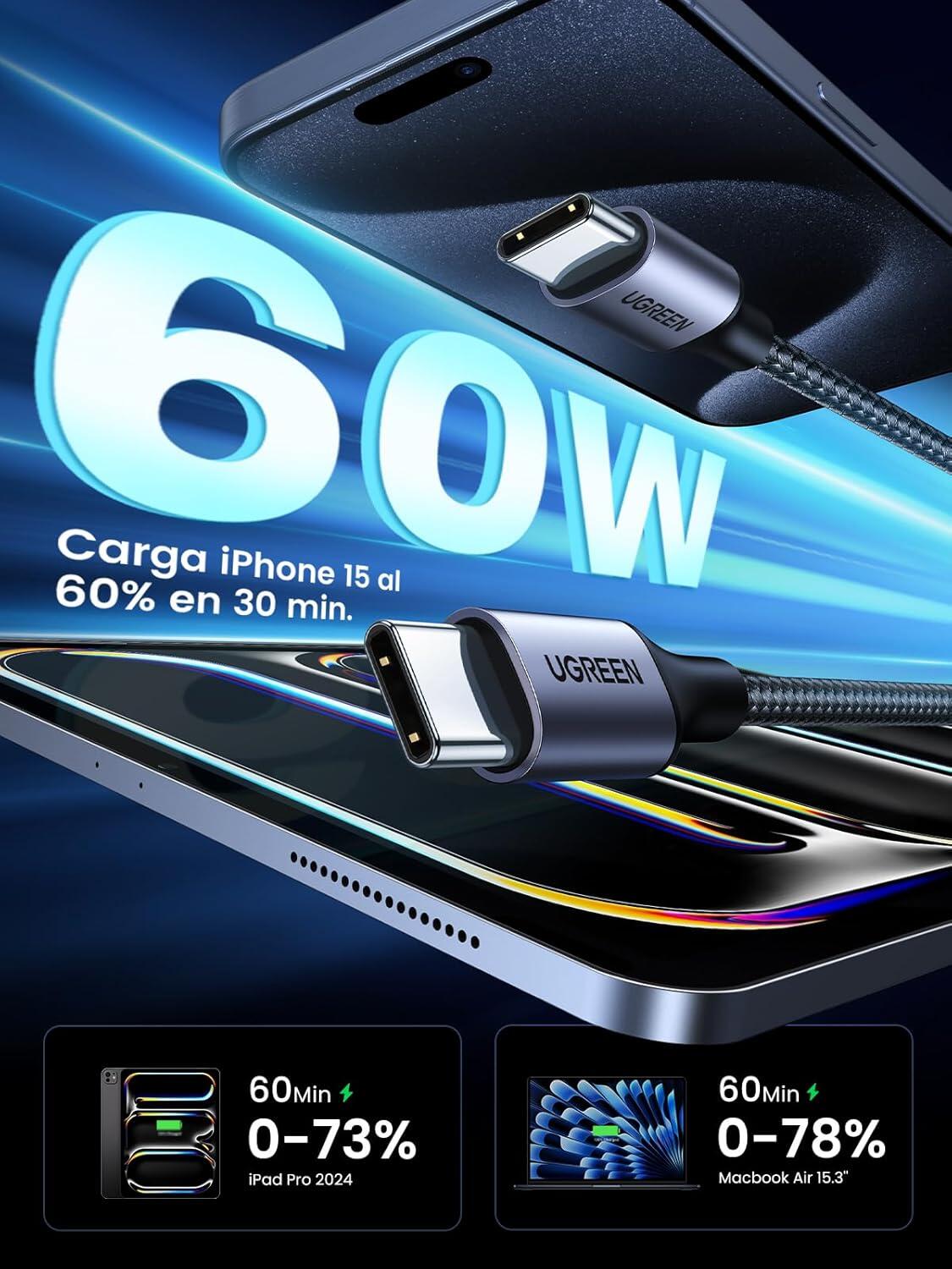 Cable USB C a USB C 60W 3