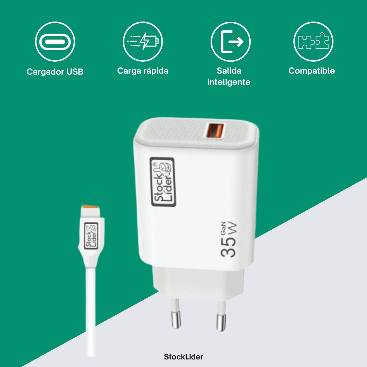 Cargador USB + Cable tipo iPhone 2