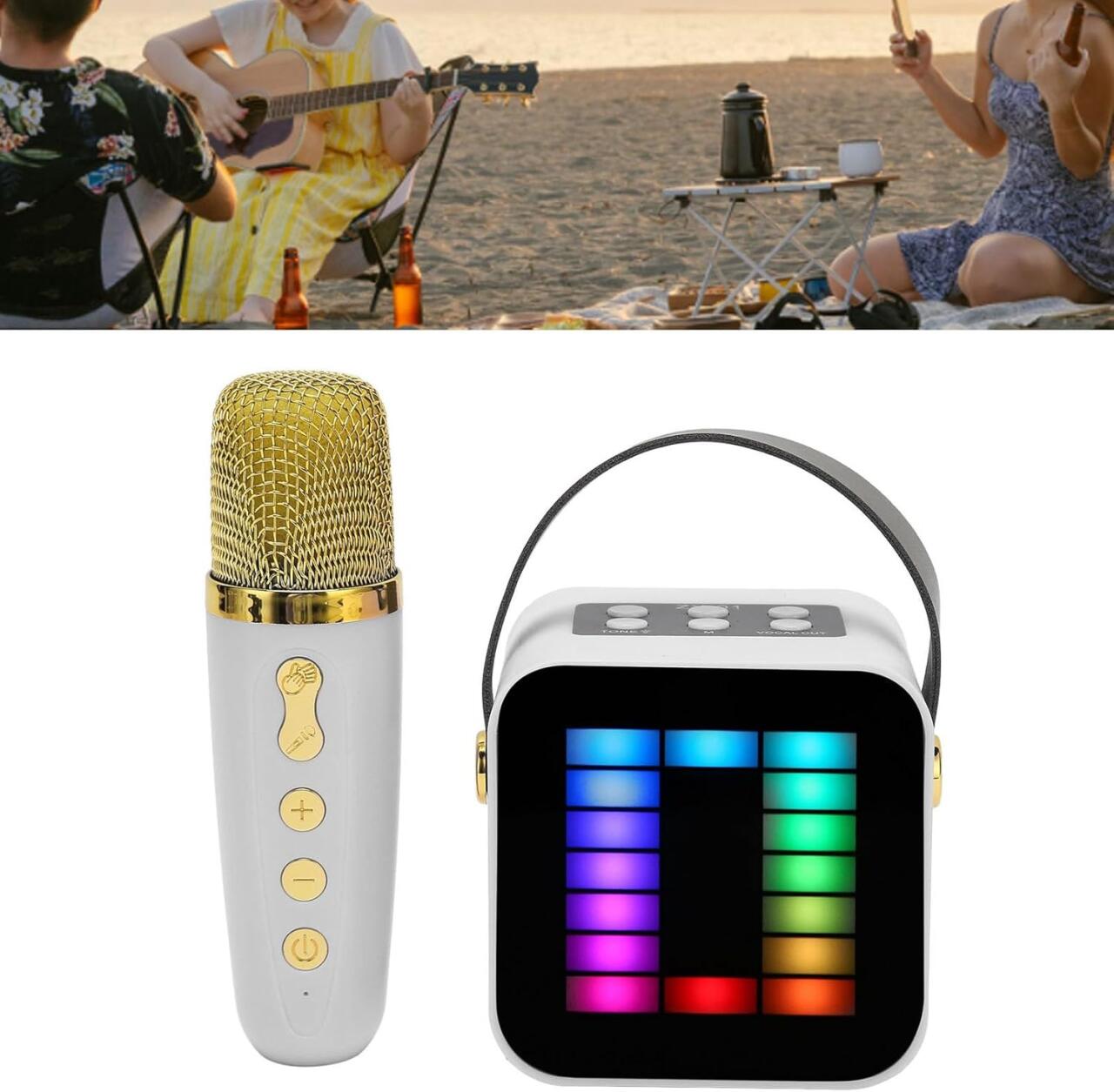 Mini Micrófono con Altavoz Bluetooth con Luz RGB 4