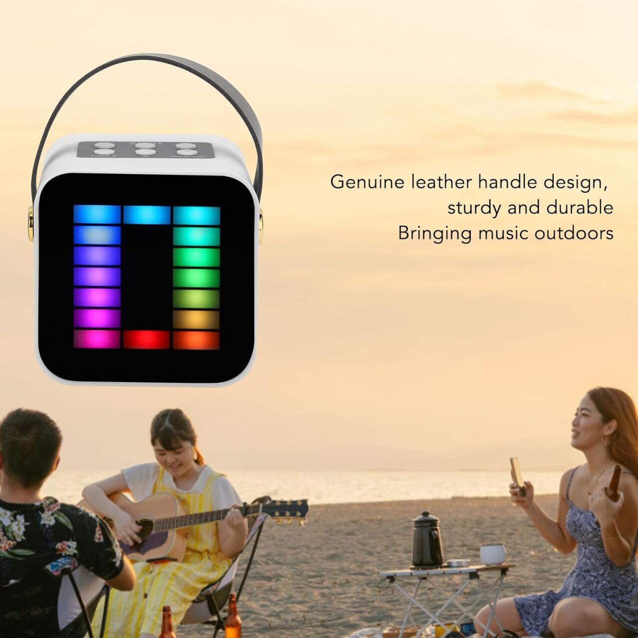Mini Micrófono con Altavoz Bluetooth con Luz RGB 5