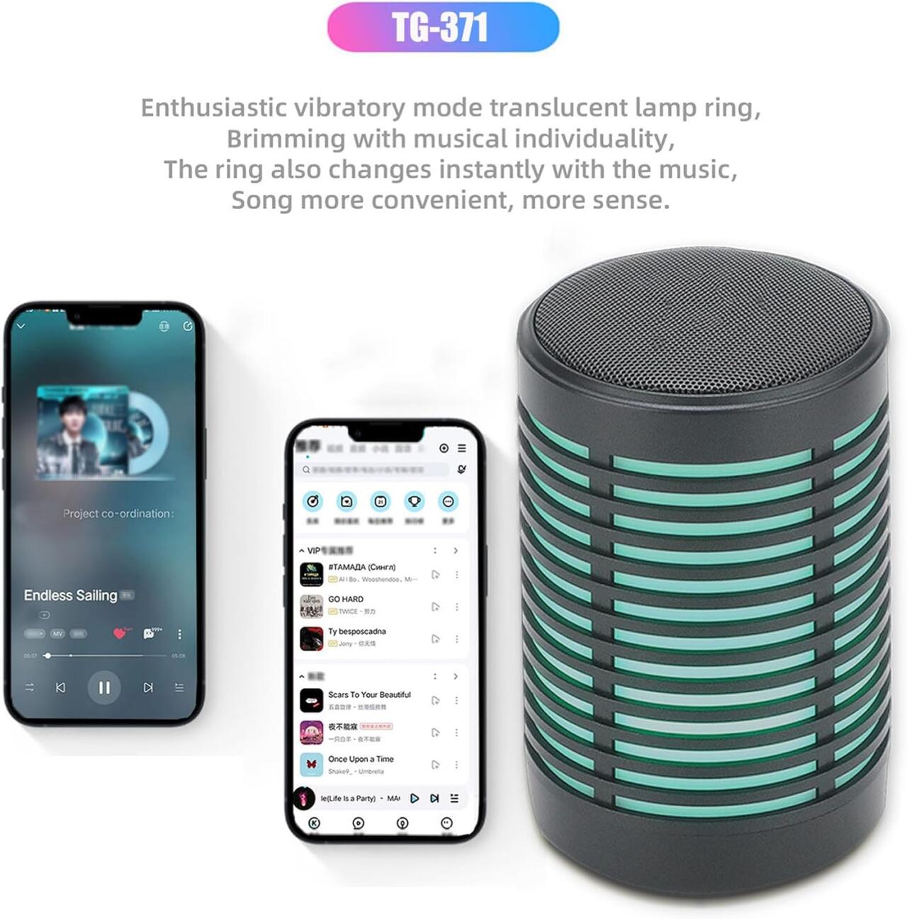 Altavoz portátil Wireless, Luz led, Bluetooth 5, potencia 5W, 500mah, BIG DIAMOND L17-B TG-371 2