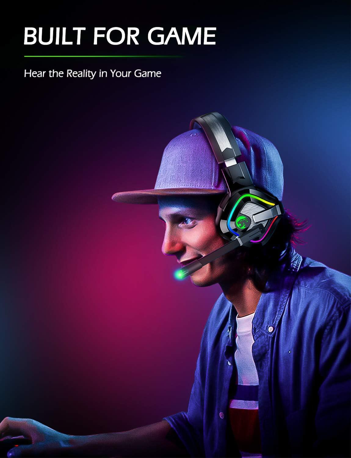 Cascos Gaming A66 con Luz RGB 2