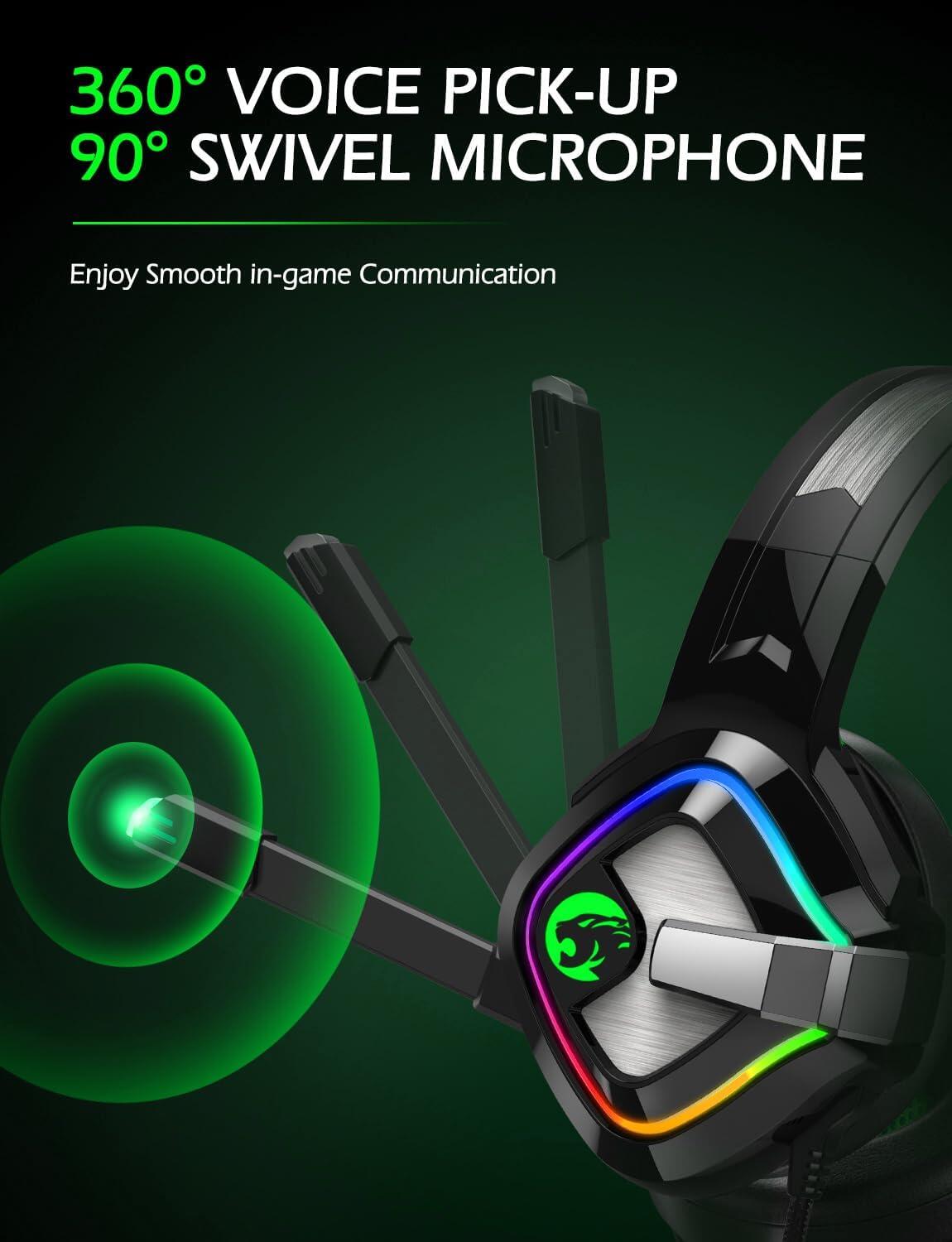 Cascos Gaming A66 con Luz RGB 6