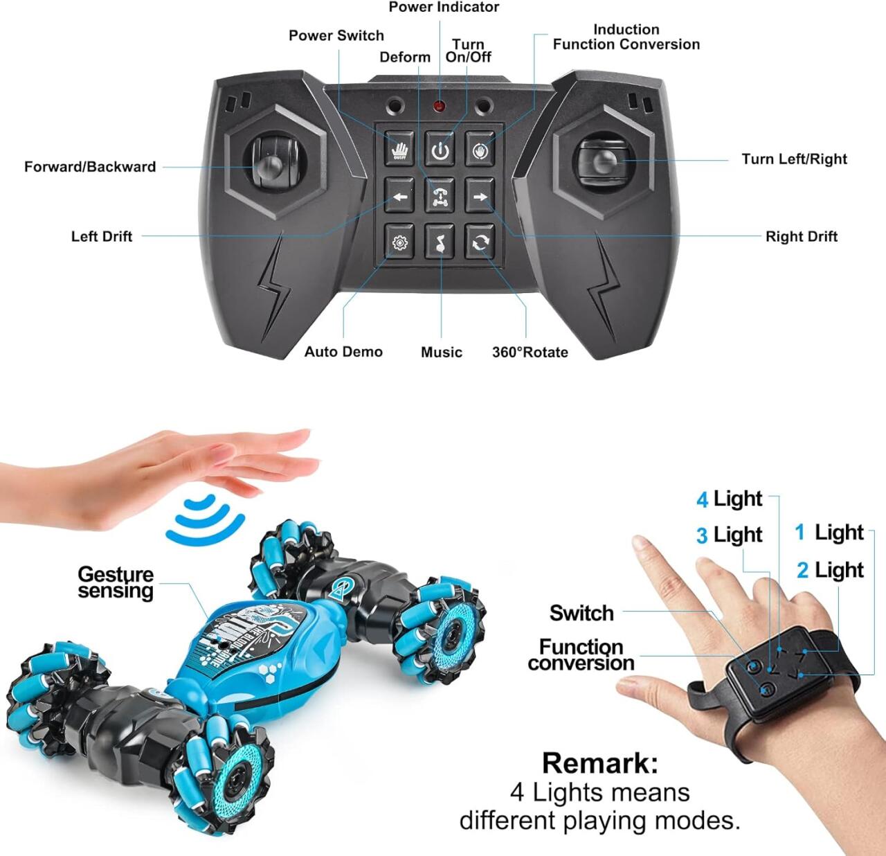 Coche control mano 5