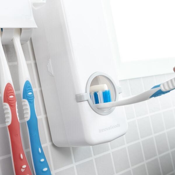 DISPENSADOR DE PASTA DENTAL CON SOPORTE PARA CEPILLOS 3