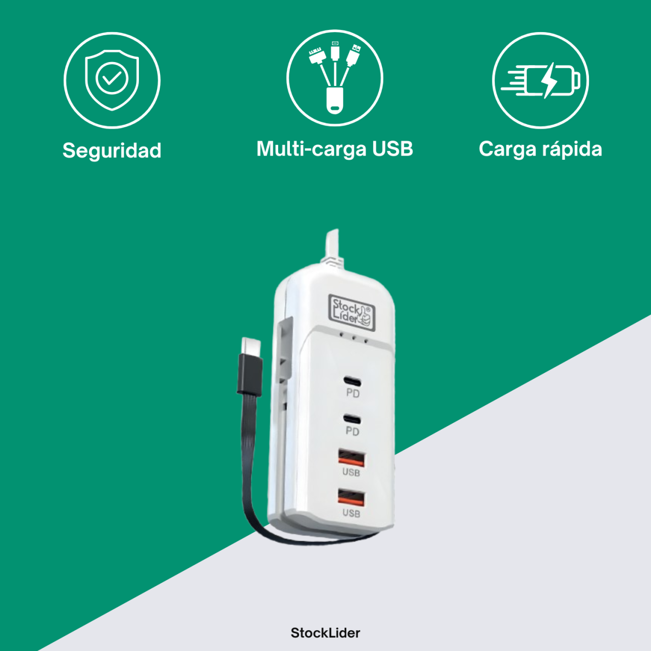 Regleta de carga usb 4+1 5