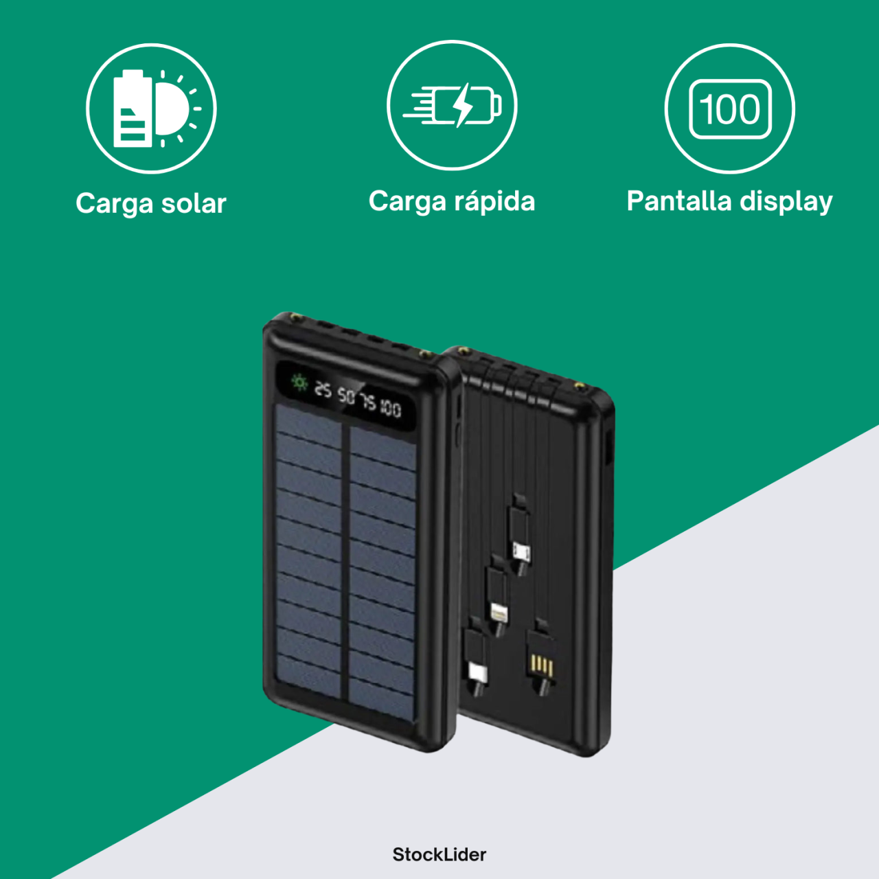 Powerbank con carga solar 4