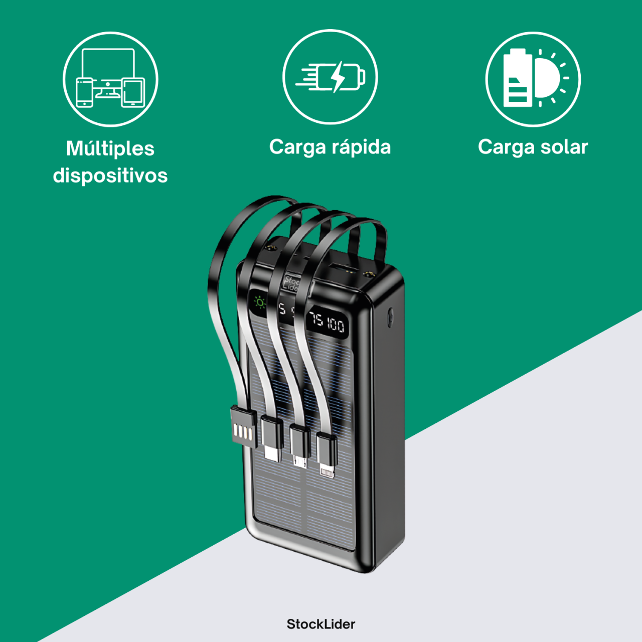 Powerbank con carga solar 2