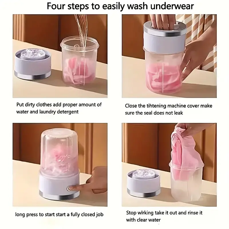 Lavadora Portátil Inalámbrica Recargable para Ropa Interior y Calcetines 🧦🩲 6