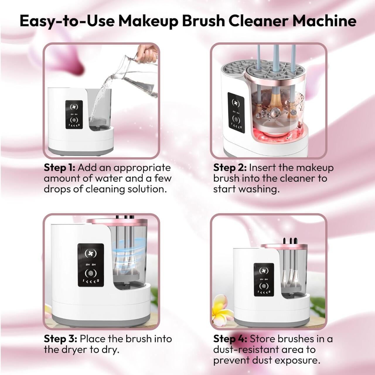Máquina Eléctrica Limpiadora de Brochas de Maquillaje 💄✨ 5