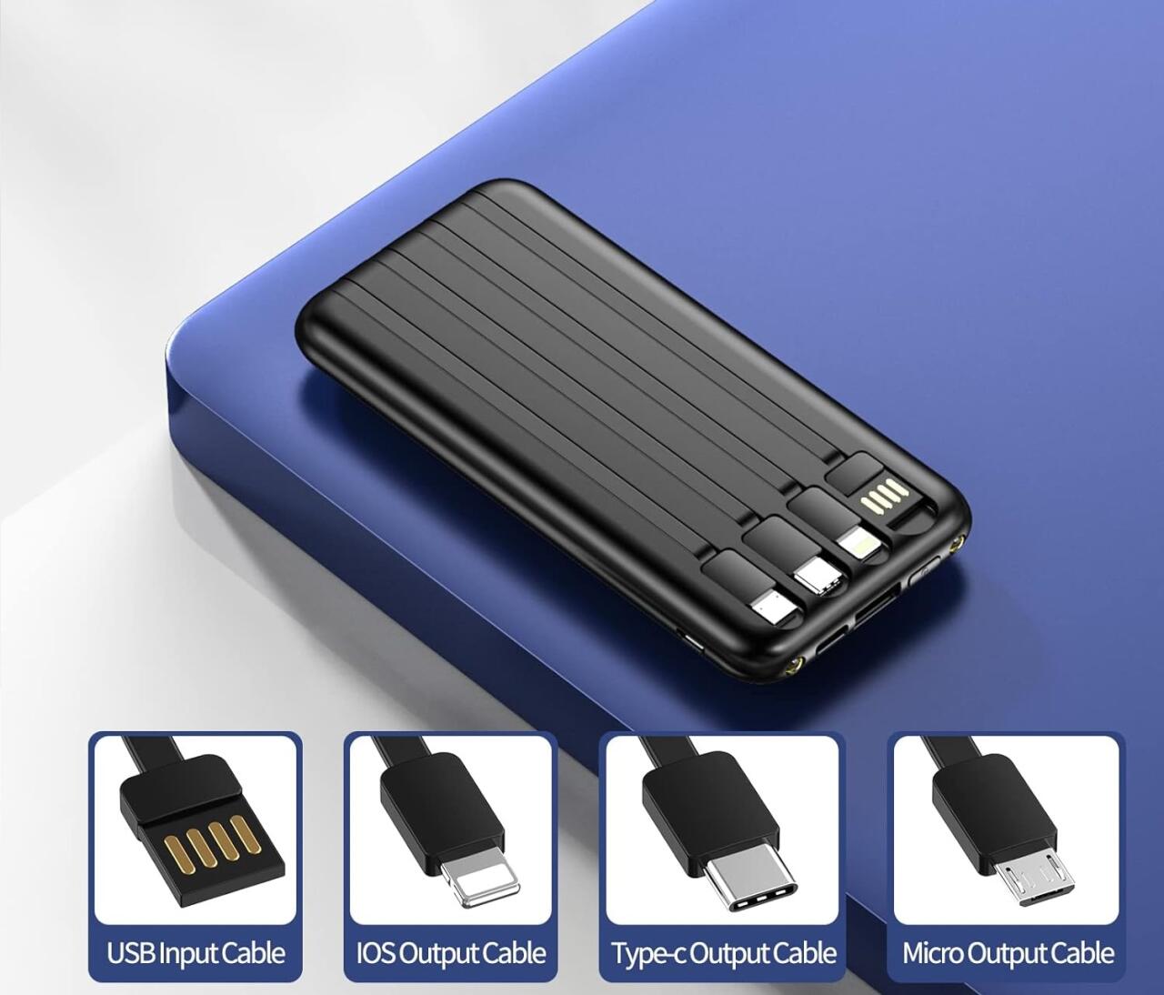 Powerbank carga inalámbrico y cables 2