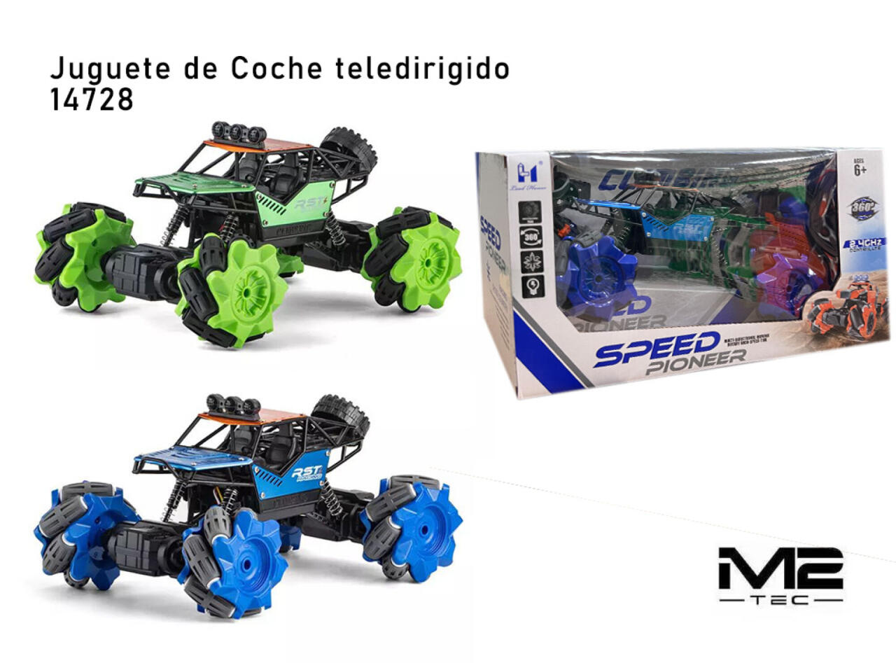 Coche de Juguete Teledirigido en acción, mostrando su diseño dinámico.