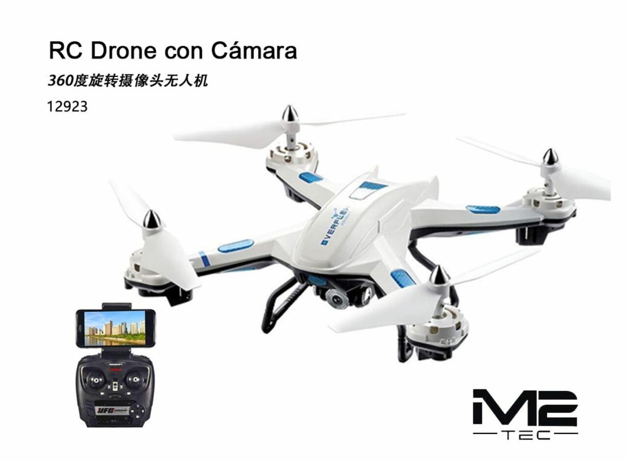 RC Drone con Cámara Integrada y Control Remoto sobrevolando un paisaje