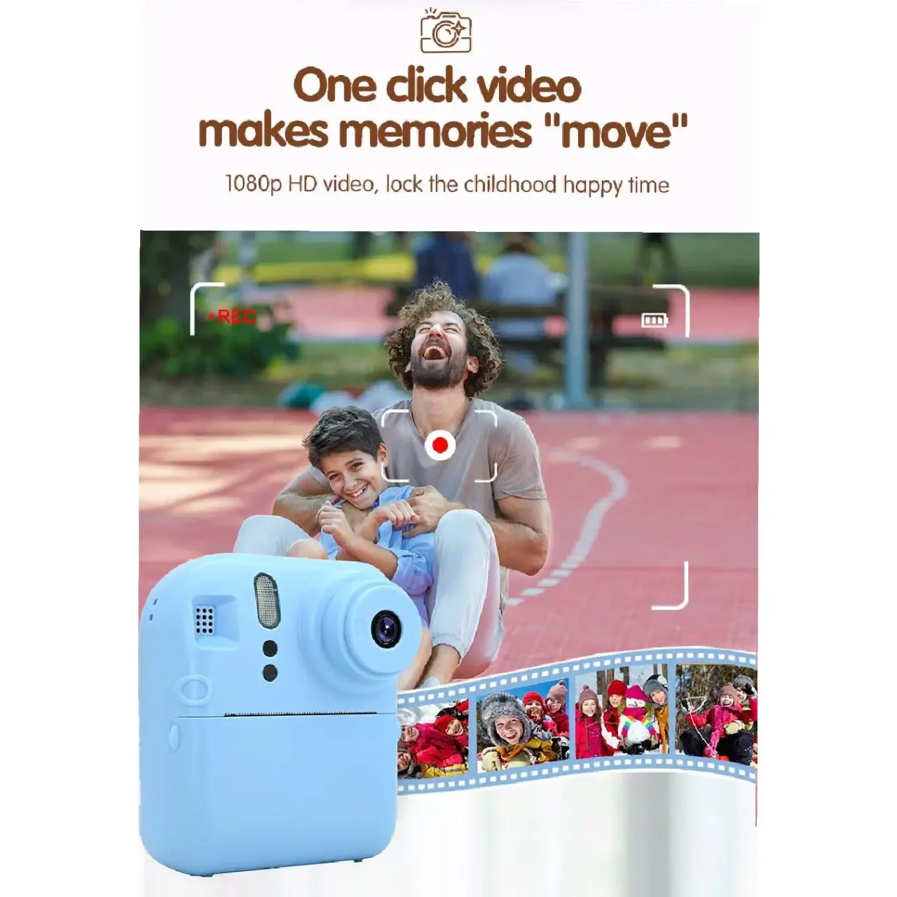 Cámara Fotos Infantil Impresión instantánea 1080P 2