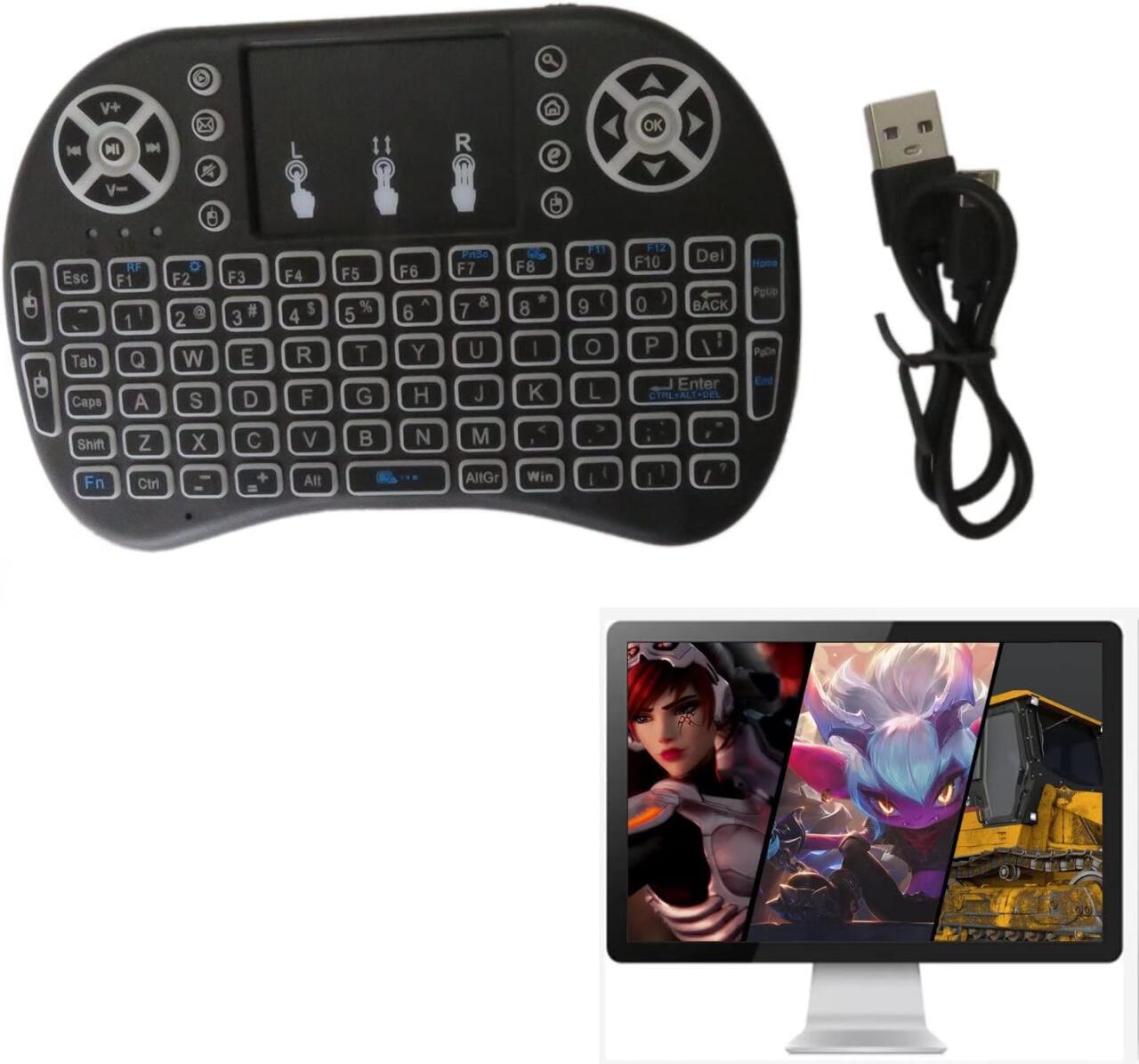 TECLADO INALÁMBRICO CON PANEL TÁCTIL RETROILUMINADO. ANDROID/TV/PC 2