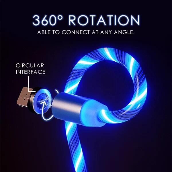 CABLE USB CON LUZ, IMAN 3 EN 1 3