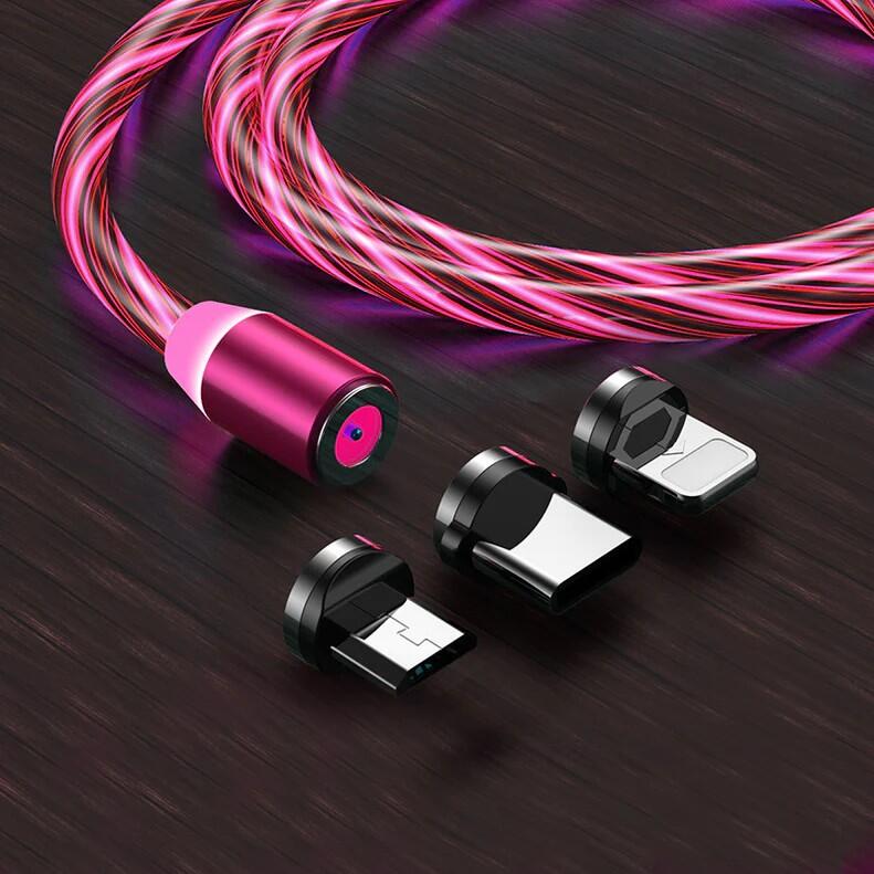CABLE USB CON LUZ, IMAN 3 EN 1 8