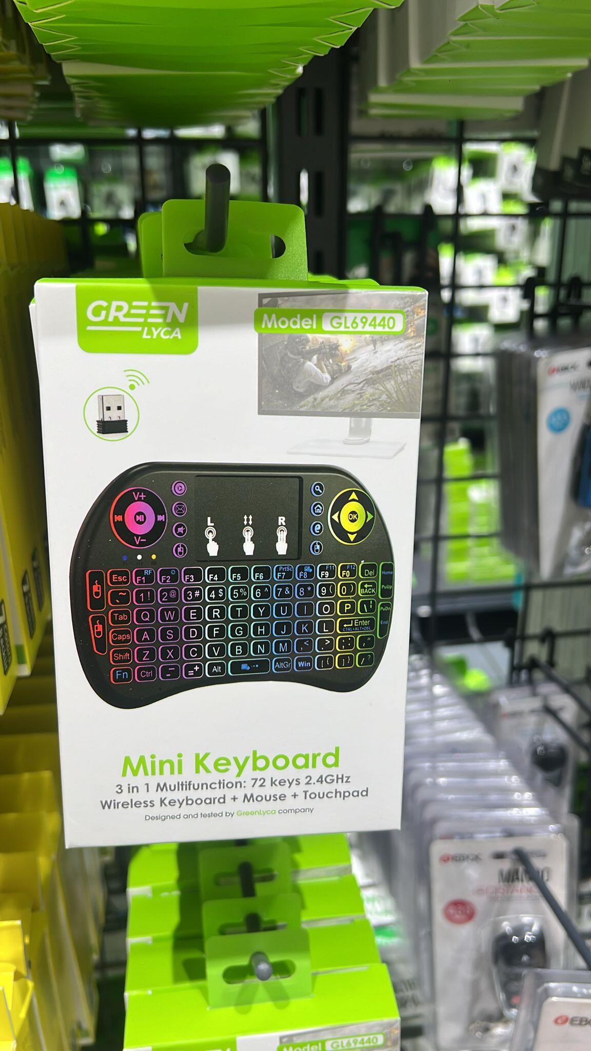 Mini teclado inalámbrico con ratón Touchpad retroiluminación LED 4