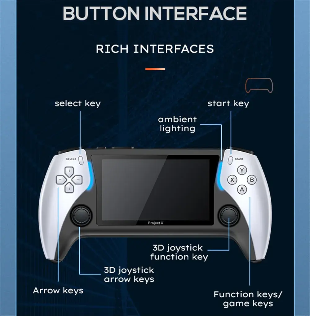 Consola de Juegos Portátil X9 - Pantalla IPS HD, Más de 20,000 Juegos 6