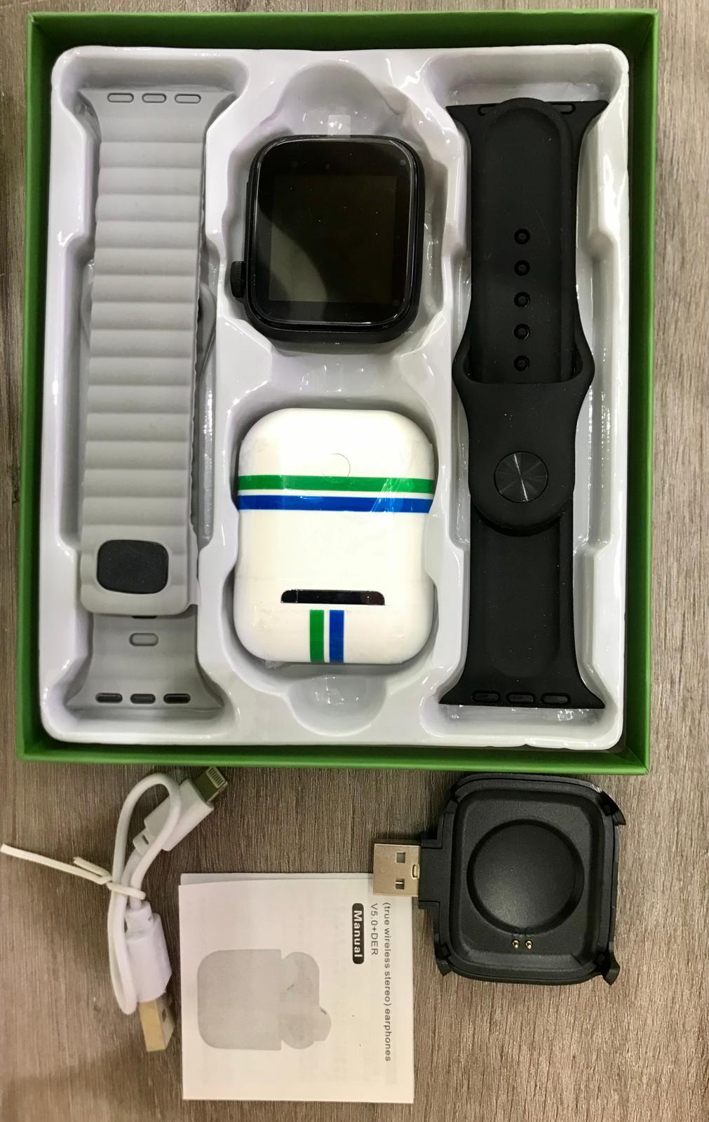 Smartwatch negro+ Airpods (reloj inteligente) 3