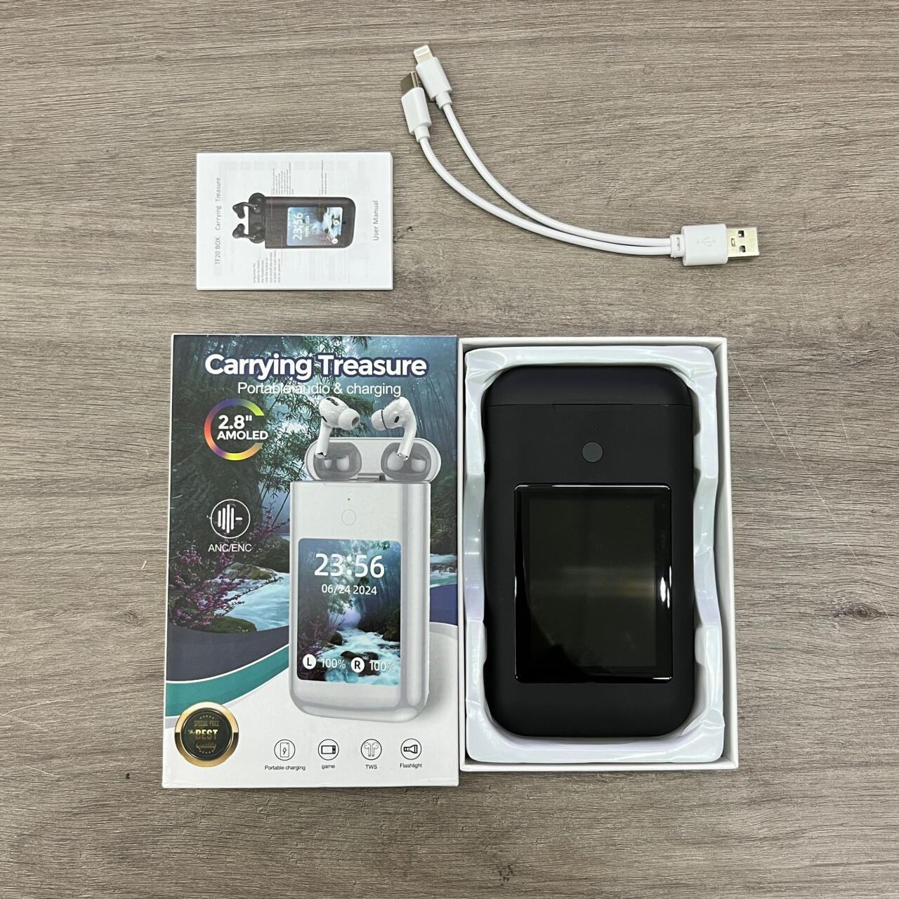 Powerbank con Auriculares TWS 8000mAh - Bluetooth v5.3, Pantalla LCD y Linterna Incorporada 5