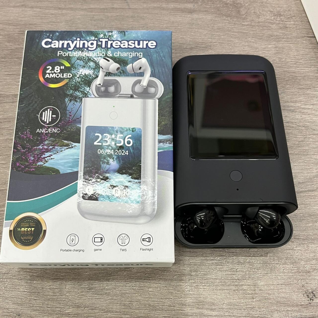 Powerbank con Auriculares TWS 8000mAh - Bluetooth v5.3, Pantalla LCD y Linterna Incorporada 6