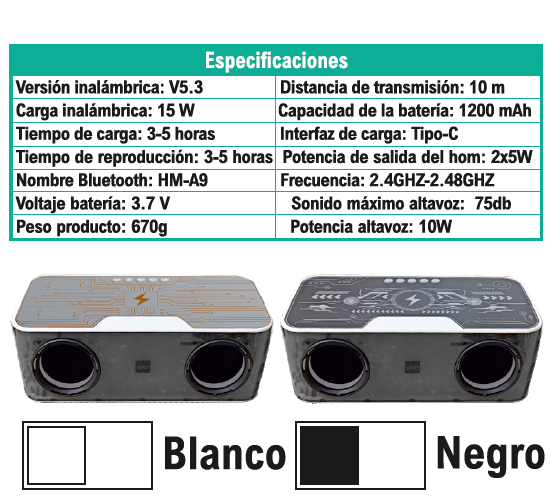 Altavoz RGB con bluetooth y carga inalámbrica 2