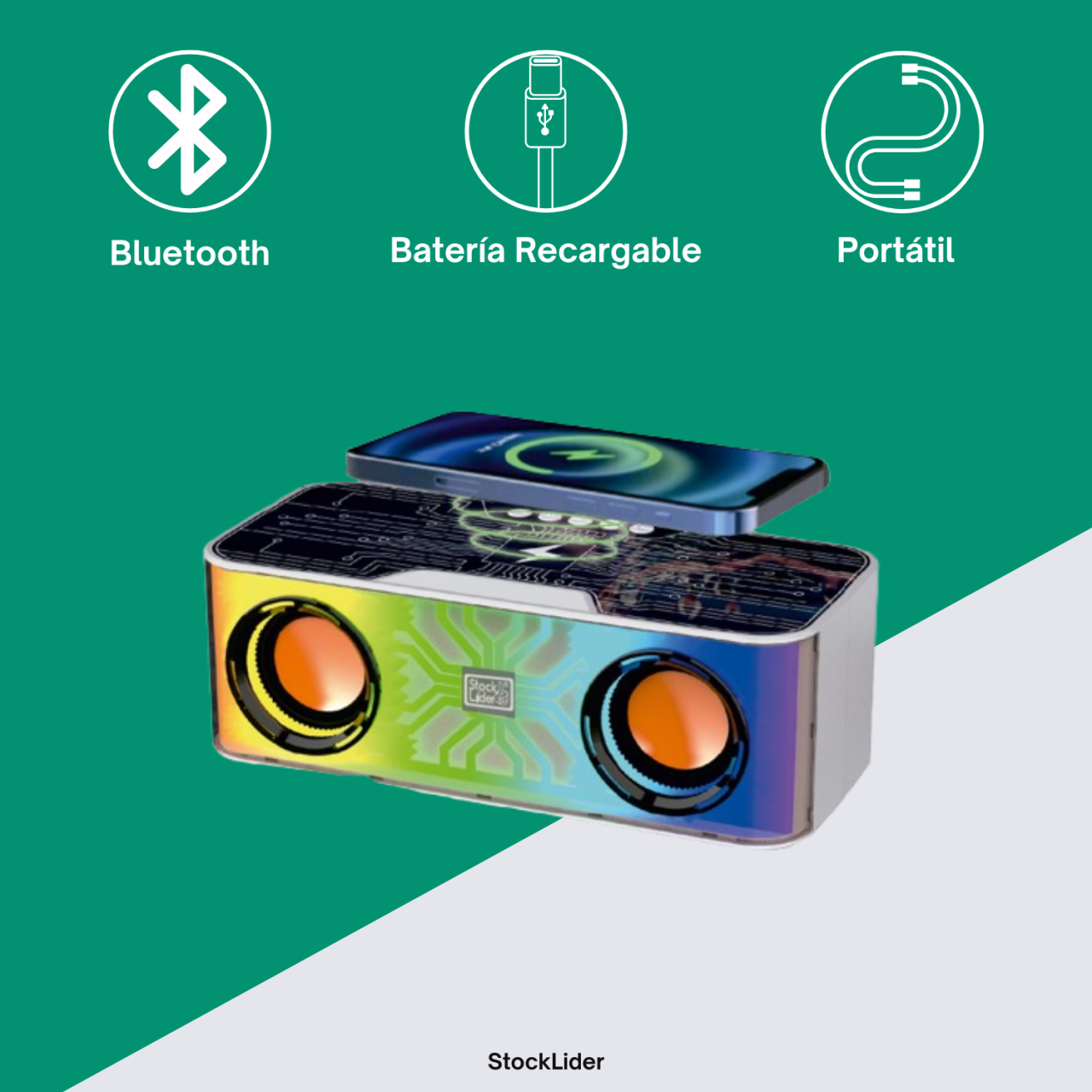 Altavoz RGB con bluetooth y carga inalámbrica 4